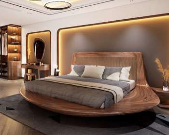 Giường ngủ dán nu gỗ óc chó siêu VIP GN018